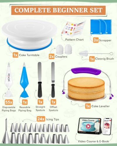 RFAQK 90PCs Cake Decorating Kit