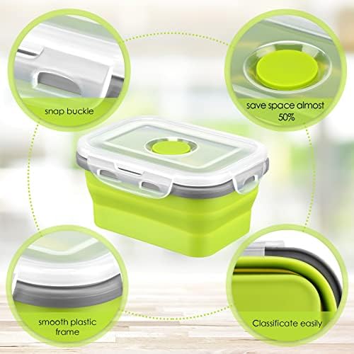 8 Pcs Small Silicone Collapsible Food Storage Containers with Airtight