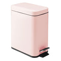 mDesign Small Modern 1.3 Gallon Rectangle Metal Lidded Step Trash Can, Compact by mDesign