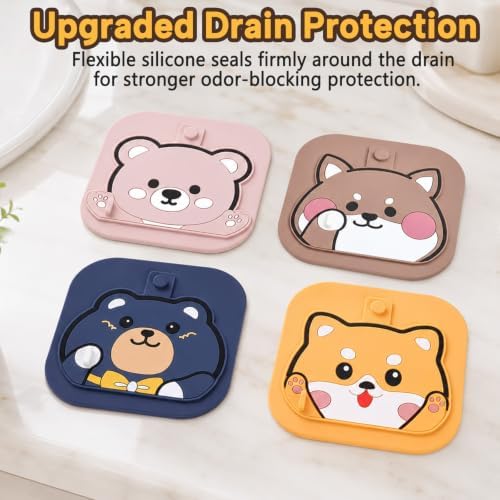 2Pack Square Shower Drain Hair Catcher for Bathtub and Shower