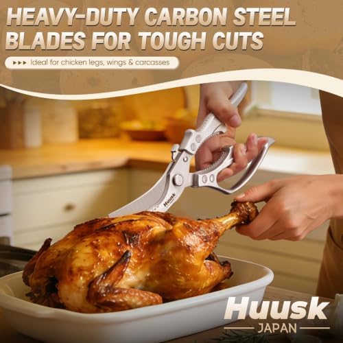 Huusk Poultry Shears Heavy Duty – All Purpose Japanese Kitchen