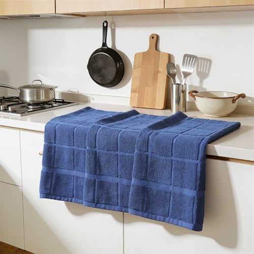 Homaxy 100% Cotton Kitchen Towels 18"x28", 6 Pack Dish Towels, Navy