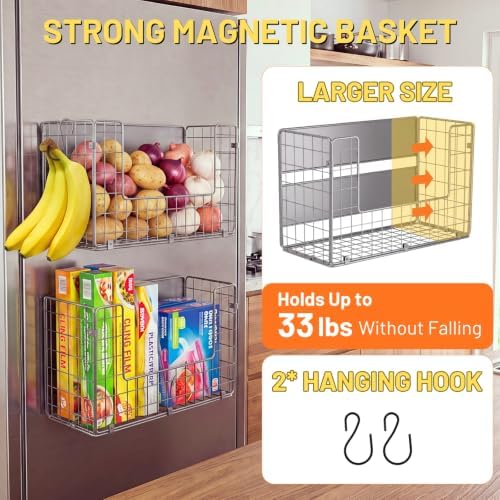 Ofiray-home Magnetic Shelf for Fridge, Large Basket for Aluminum Foil