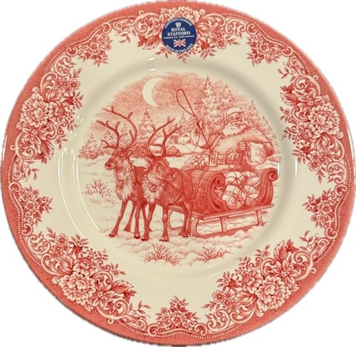 Royal Stafford Christmas Sleigh Dinner Plates, 11 in Diameter