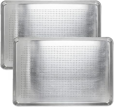 TrueCraftware- Half Size 18" x 13" Perforated Aluminum Sheet Pan Set