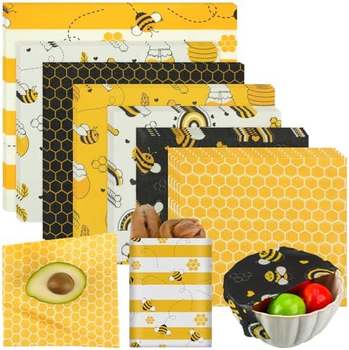 Tranqun 27 Pack Reusable Beeswax Food Wraps