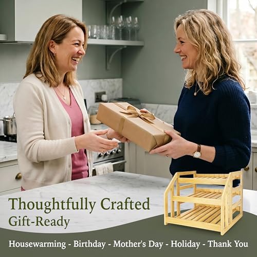 Bamboo Can Organizer for Pantry Cabinet, 3 Tier Tilt Rack Holds 36