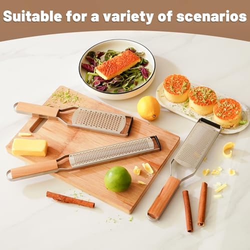 SHIKORI Stainless Steel Cheese Graters, 3-Pcs
