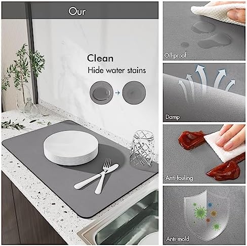 Dish Drying Mat Absorbent Drying Mat for Kitchen Counter