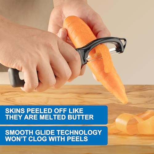 Swivel Vegetable Peeler, Soft Grip Handle and Ultra Sharp Stainless