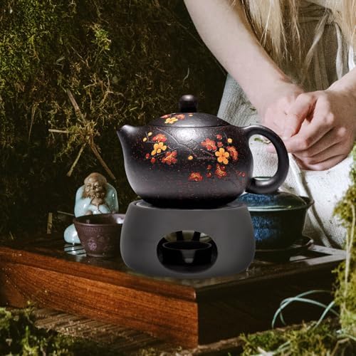 Ceramic Teapot Warmer with Recessed Tealight Holder for Tea Cups