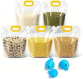5PCS Airtight Grain Storage Bags with Handle, Reusable Rice Food
