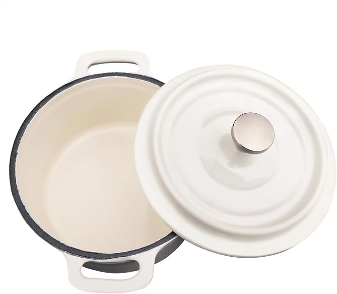 Flavehc Mini Cocotte 16 oz Mini Dutch Oven 0.5 qt. Cast Iron Garlic Roaster - Image 4