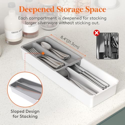 Lifewit Compact Silverware Organizer for Kitchen Drawer