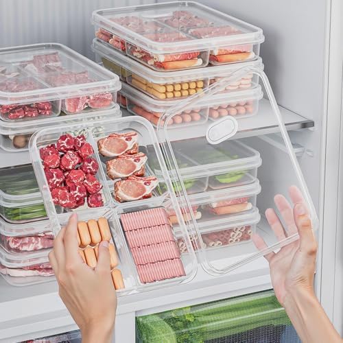 Food Storage Container 21cm Divided Airtight Box With Vent For Fridge