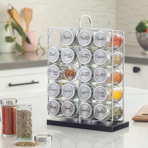 Orii 20 Jar Spice Rack Stainless Steel with Spices Included - Standing