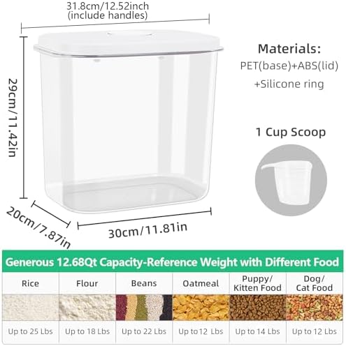 25 Lbs Airtight Rice Container with Handle