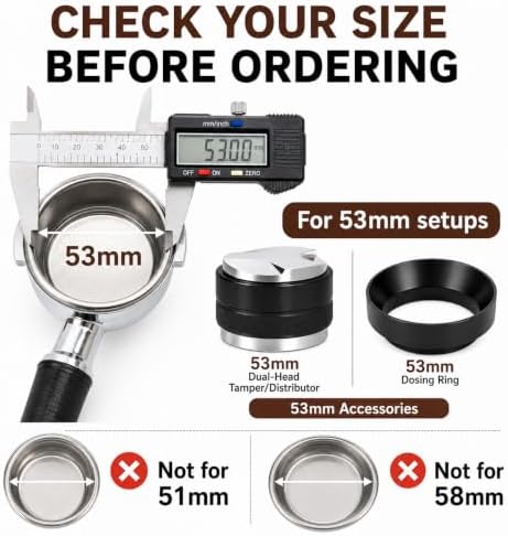 53mm Espresso Tool Kit, Distributor Tamper, WDT Tool, Magnetic Funnel