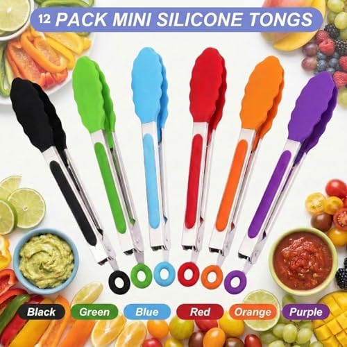 12 Pack 7 Inch Kitchen Tongs