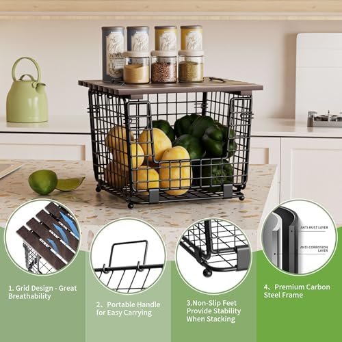 2 Pack Stackable Potato and Onion Storage Bins