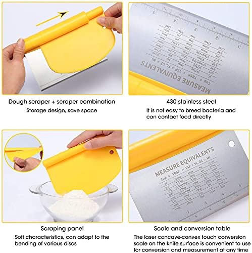 Suanyok Bench Dough Cutter-Flexible Plastic Bowl Scraper Baking Tools