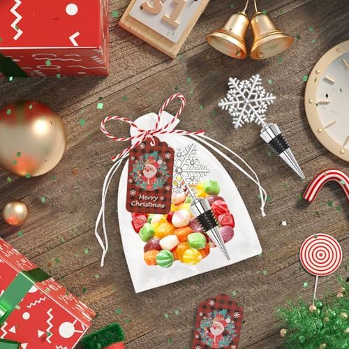 12Pcs Christmas Snowflake Wine Bottle Stopper Bulk Xmas Silver Wine