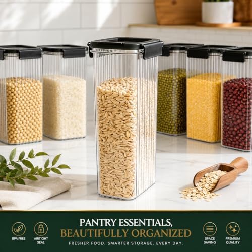 Plastic Pasta Containers, Spaghetti Container Storage, 74oz Set of 3