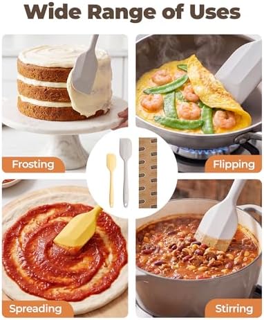 Bake Choice 2 Pieces Silicone Spatula Set, Premium Steel Core
