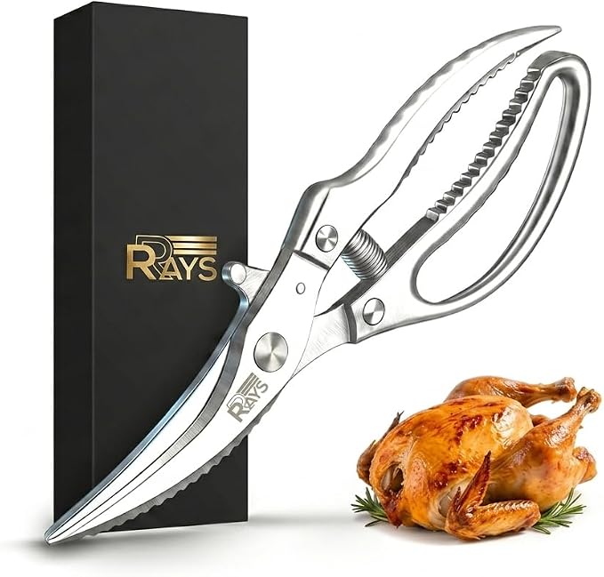 Heavy Duty Poultry Shears – Professional Stainless Steel Kitchen Scissors by RRAYS