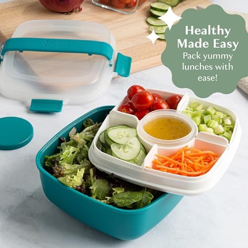 Goodful Stackable Lunch Box Container, Bento Style Food Storage with