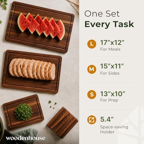 Wooden Spoons and Cutting Board Set, 12-Piece Teak