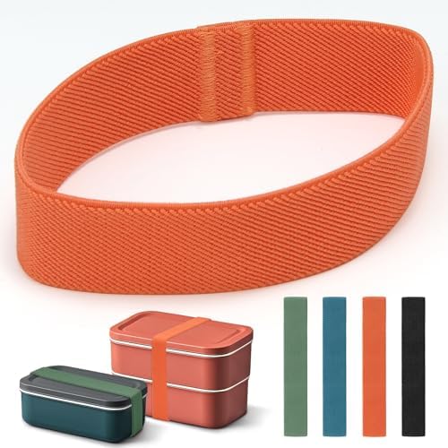 Bento Box Elastic Cinch Belt,4PCS Universal Lunch Box Fixing Strap