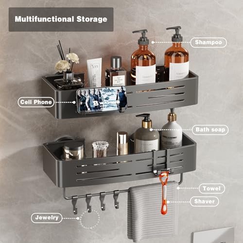 Voldra Shower Caddy Suction Cup, 1 Pack Shower Shelves for Inside