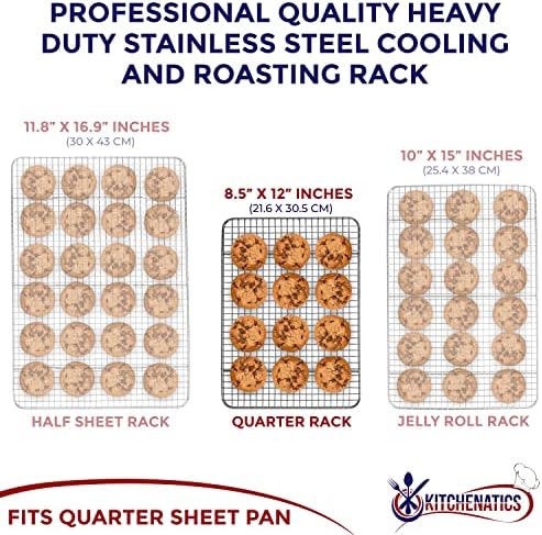 KITCHENATICS Quarter Sheet Cooling Rack Stainless Steel Oven Safe Set
