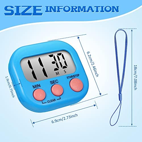 Flutesan 6 Pack Small Digital Kitchen Timers