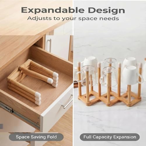 Bamboo Retractable Bottle Drying Rack Cup Dish Drying Racks,Sports