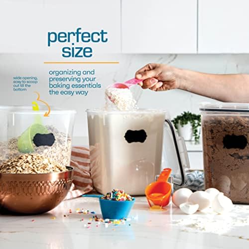 Storeganize Flour Sugar Storage Containers, 5.3L, 4pk