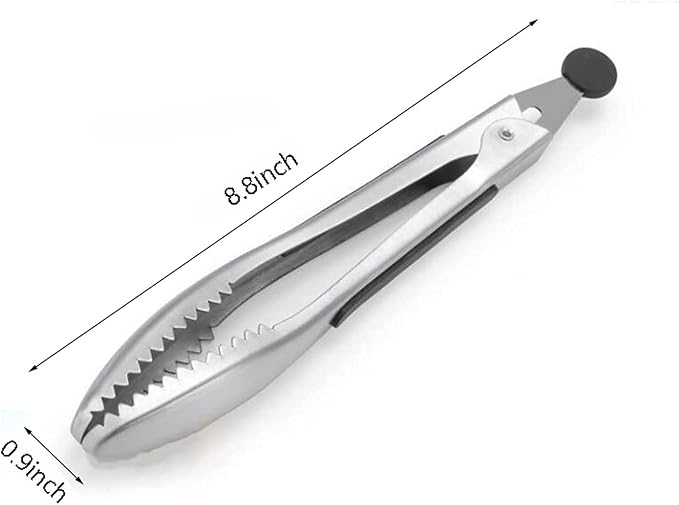 Stainless Steel Kitchen Tongs 2-Piece Set, 8.8-Inch Food Tongs, High - Image 2
