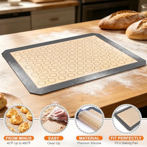 Stainless Steel Baking Sheet, Rack and Mat Set, 16 x 12 x 1 Inch