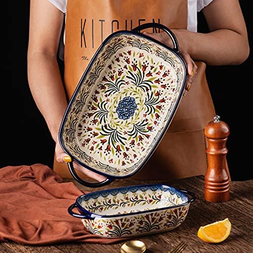 Baking Dish Ceramic Baking Pan Blue Casserole Dish Rectangular Baking