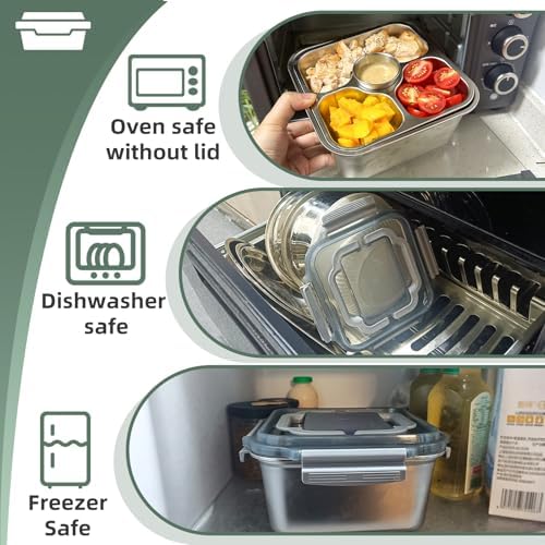 Salad Container for Lunch Stainless Steeel Salad Container 60-oz Salad