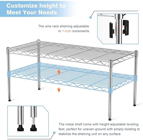 1-Tier Chrome Wire Shelf Rack