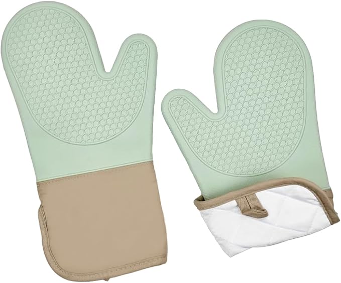 6-Piece Silicone Oven Mitts Set, Heat Resistant Kitchen Gloves - Image 6