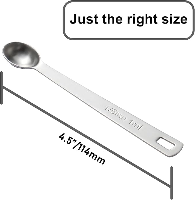 2PCS 1/5 Teaspoon Single Tiny Measuring Spoon, Small Individual Stainless Steel - Image 2