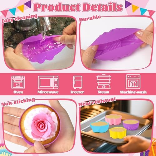 R HORSE 42Pcs Extra Large Silicone Molds, 3 x 1.2 inch Jumbo Cupcake