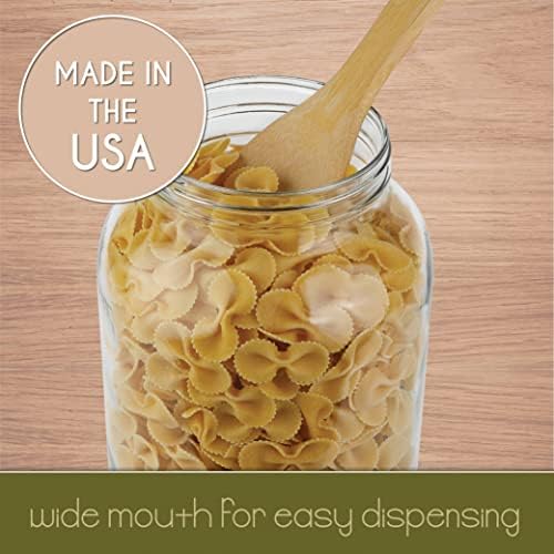 kitchentoolz 1 Gallon Glass Large Mason Jar Wide Mouth with Metal