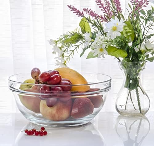 Red Co. 4.2 Quart Fully Tempered Clear Glass Mixing and Prepping Bowl