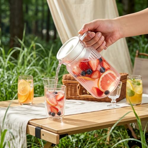 20oz Acrylic Small Pitcher with Lid and Handle, Jar Carafe for Ice