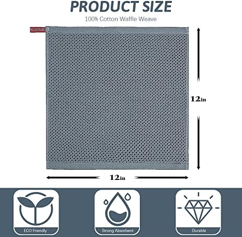 Nialnant 6 Pack Kitchen Towels and Dishcloths Sets,100% Cotton Soft