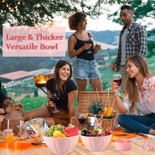 Ziliny 4 Pcs Mixing Bowls with Lids Plastic Nesting Bowls Set with